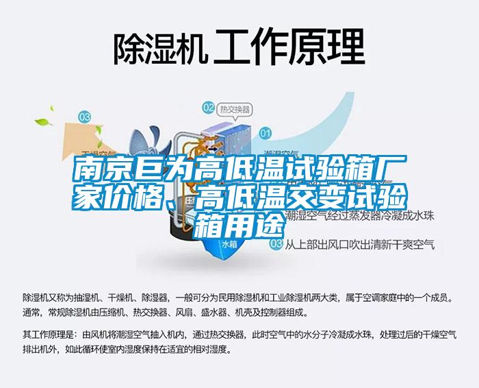 南京巨為高低溫試驗箱廠家價格、高低溫交變試驗箱用途