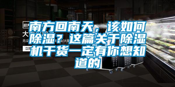 南方回南天，該如何除濕？這篇關(guān)于除濕機(jī)干貨一定有你想知道的